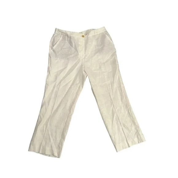 Talbot Women's White Zip Up & Button Front Straight Dress Pants Size 12‎ - Picture 1 of 9